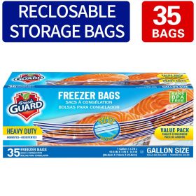 35 Count Heavy Duty Freezer & Refrigerator Storage Bags - Quart Size, Resealable with Easy-Open Tabs, Heavy Duty Heavy Duty Design for Fruits
